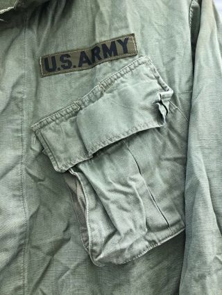 Vintage 1960’s Vietnam War Green U.  S.  Army Men’s Combat Tropical Uniform Jacket 5