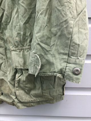 Vintage 1960’s Vietnam War Green U.  S.  Army Men’s Combat Tropical Uniform Jacket 7