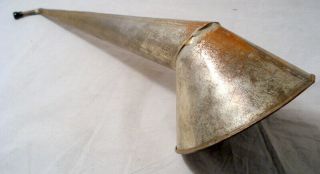 Antique Civil War Era LARGE Soldered Tin Ear Horn Hearing Aid 1860 ' s Medical 6
