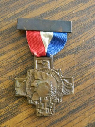 Antique Wwi Hampshire 1917 - 1919 World War Service Award Medal Old Man On Mtn