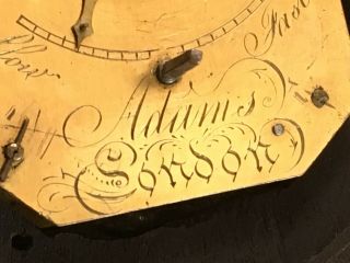 EARLY SMALL ENGLISH GEORGIAN 36hr VERGE FUSEE WALL CLOCK SIGNED ADAMS LONDON 7