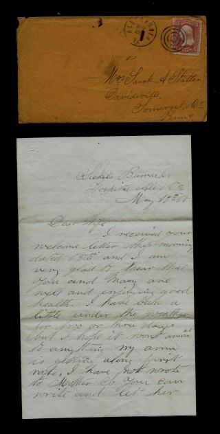 211th Pennsylvania Infantry Civil War Letter - Wounded Soldier Died Month Later