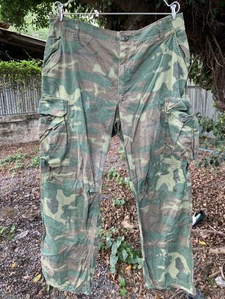 Orig Vietnam War Us Army Navy/usmc Erdl Camo Jungle Trouser Pants.  Non Rip Stop.  M