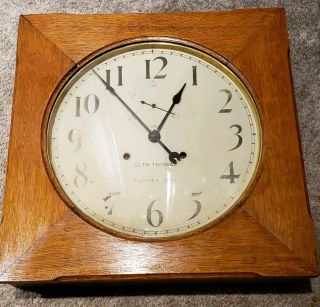 Antique 1921 Seth Thomas 30 Day Office 11 Oak Gallery Regulator Wall Clock 86t
