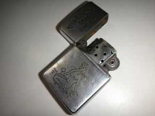 Vietnam War Vintage Zippo Lighter VIETNAM 1960 VUNG TAU,  Nude Lady At The Beach 2