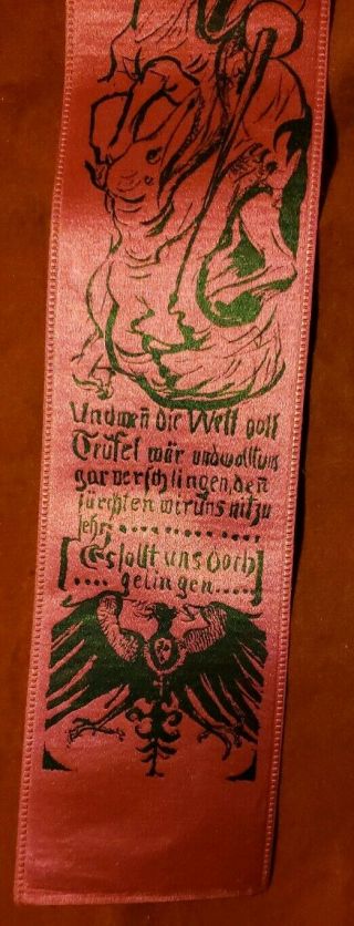 VINTAGE WW1 GERMAN VIVAT SILK RIBBONS 1914 ST.  QUENTIN LONGWY GRIEG AS PICTURED 7