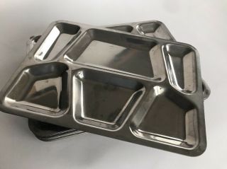 12 Us Navy Carrollton Stainless Steel Military Mess Hall Food Trays Cafeteria