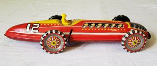 Marx Toys Tin Litho Wind - Up King Giant Race Car Action Toy 50 