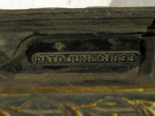 Antique VICTORIAN CAST BRASS ENTRY DOOR LOCK SET - 1899 5