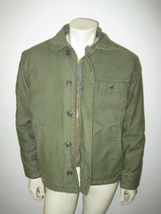 Vintage Usn Green Cold Weather A - 2 Deck Jacket Size Medium