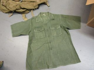 Big Size Us Army Vietnam Era Og 107 Cotton Sateen Fatigue Shirt Short Sleeve