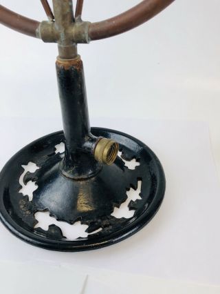 Antique Vintage Rotating Water Sprinkler - Bright Blue Crackled Orb 3