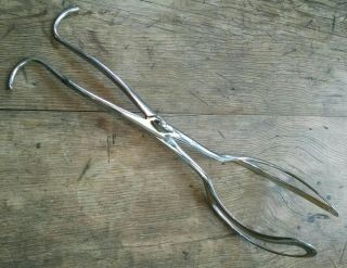 Vintage Medical Tool Stainless Steel Baby Birthing Forceps Obgyn Oddity