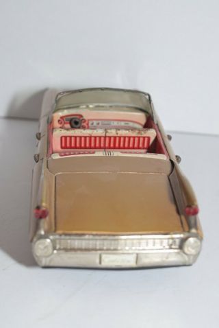 Vintage 1959 Bandai Tin Litho Friction Cadillac Convertible - Japan 4