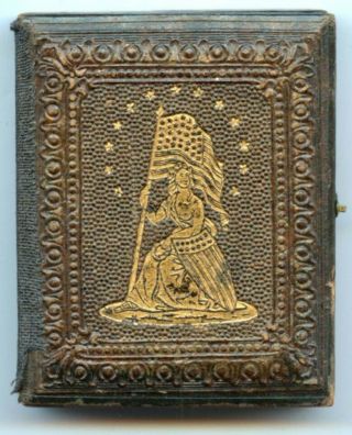 1/9th Plate Leather/paper Case - Seated Liberty & Stars Berg 4 - 26g Civil War