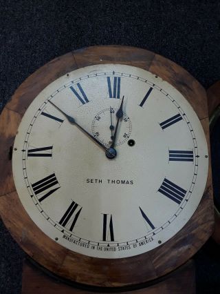 Antique Seth Thomas Regulator Wall Clock Circa Early 1900 ' s 5
