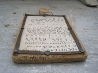 Dated 1860 Early One Room School House Wood Alphabet Board Primitive American 10