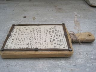 Dated 1860 Early One Room School House Wood Alphabet Board Primitive American 11