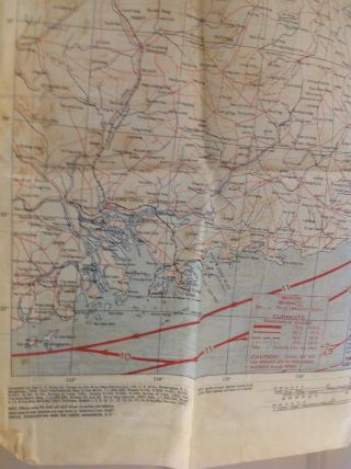 2 Sides WWII 1944 AAF Cloth Escape Map Phillippine Series C - 40 Luzon Chart No.  34 11