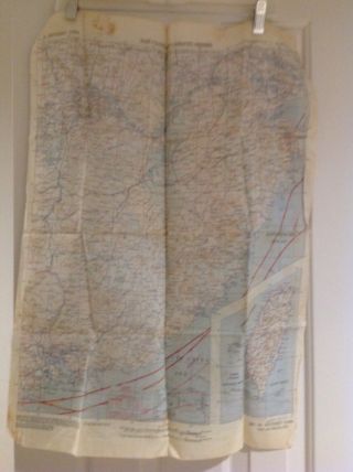 2 Sides WWII 1944 AAF Cloth Escape Map Phillippine Series C - 40 Luzon Chart No.  34 12