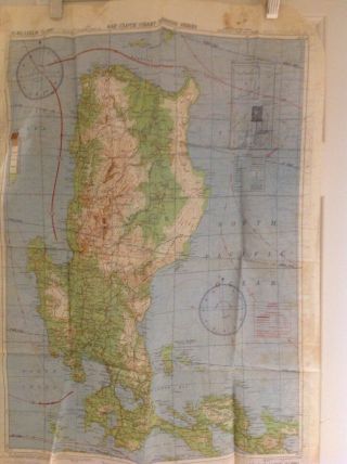 2 Sides Wwii 1944 Aaf Cloth Escape Map Phillippine Series C - 40 Luzon Chart No.  34