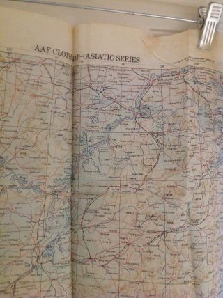 2 Sides WWII 1944 AAF Cloth Escape Map Phillippine Series C - 40 Luzon Chart No.  34 8