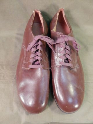 WWII Era,  U.  S.  Army Officer’s Russet Brown Leather Low Quarter Uniform Shoes,  13 3
