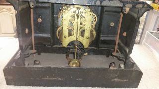 RARE Antique 19th Century Ansonia Black Mantle Clock ca.  1882 19C (C2 - 2) 6