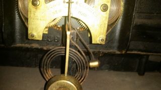 RARE Antique 19th Century Ansonia Black Mantle Clock ca.  1882 19C (C2 - 2) 9
