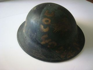 Wwi Us Army Painted Helmet,  Liner,  Chinstrap.  Named,  Dated,  Sunshine Division,  Serial