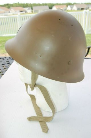 WW2 Japanese Army Helmet with liner and straps. 2