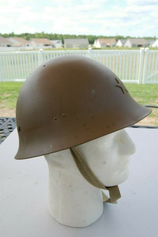 WW2 Japanese Army Helmet with liner and straps. 4