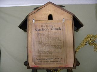 Antique c.  1905 American Cuckoo Co.  Philadelphia Clock Eagle Crest RESTORED 4