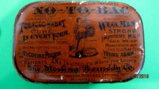 Vintage Medicine Tin,  No - To - Bac Tobacco Habit Cure Impotent Men made strong. 3