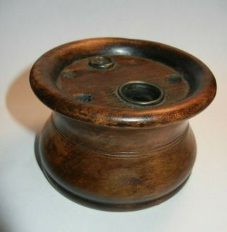 19th Century Samuel Silliman Co Chester Ct.  Treen Double Inkwell Circa 1850