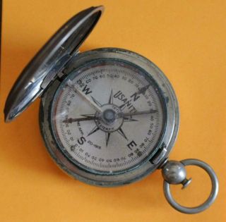 Wwi Dated 1917 Us Army Eng.  Dept.  Usanite Handheld Compass