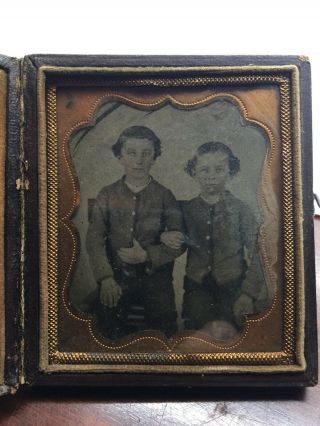Civil War Era Brothers In Their Uniforms Pocket Sized Leather Bifold