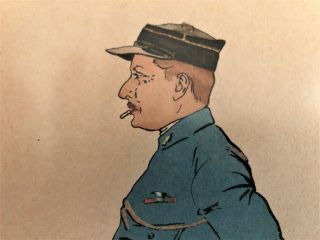 FAMOUS WWI FRENCH ACES OF ESCADRILLE 3 CARICATURE - - GUYNEMER,  ETC. 7