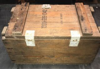 Vintage Wooden Hand Grenade Crate Case Box w/ Rope Handles 1380 - 689 - 1042 5