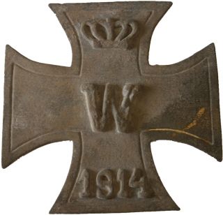 Germany Iron Cross Wwi Ww1 1914 Wilhelm Ii Crown Trench Art Metal German Rare