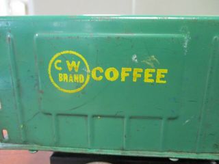 VINTAGE METAL CRAFT PRESSED STEEL C.  W.  BRAND COFFEE TRUCK 5