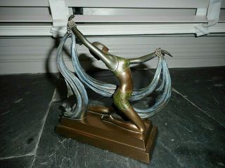 Art Deco Dancing Figurine By Veronese 2009 Cast Bronze Resin