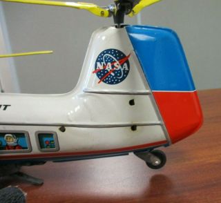 VINTAGE MARX TIN LITHO WIND UP NASA MOON SCOUT HELICOPTER 3