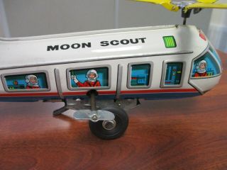 VINTAGE MARX TIN LITHO WIND UP NASA MOON SCOUT HELICOPTER 6