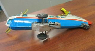 VINTAGE MARX TIN LITHO WIND UP NASA MOON SCOUT HELICOPTER 8