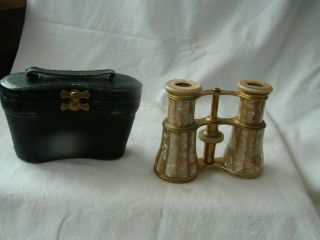 Vintage Lemaire Fab Paris Opera Glasses Mother Of Pearl In Case
