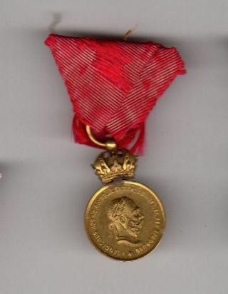 Miniature Wwi Austria Hungary Kaiser Franz Josef Signum Laudis Medal German
