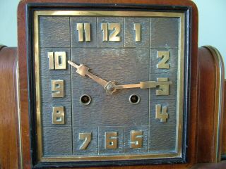 1930’s ART DECO JUNGHANS BRASS MOUNTED “ODEON” CASED SQUARE CAST DIAL 15 day CLO 5