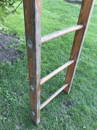 Antique Vintage Primitive Decorative Old Wood Ladder 70” 6