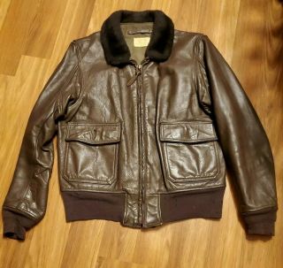 Vintage Imperial Leather Flyers Jacket Usn Intermediate G1 Size 44 Men Authentic